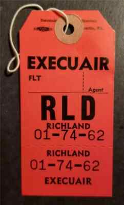 EXECUAIR Richland Washington RLD Airport Baggage Airline Tag