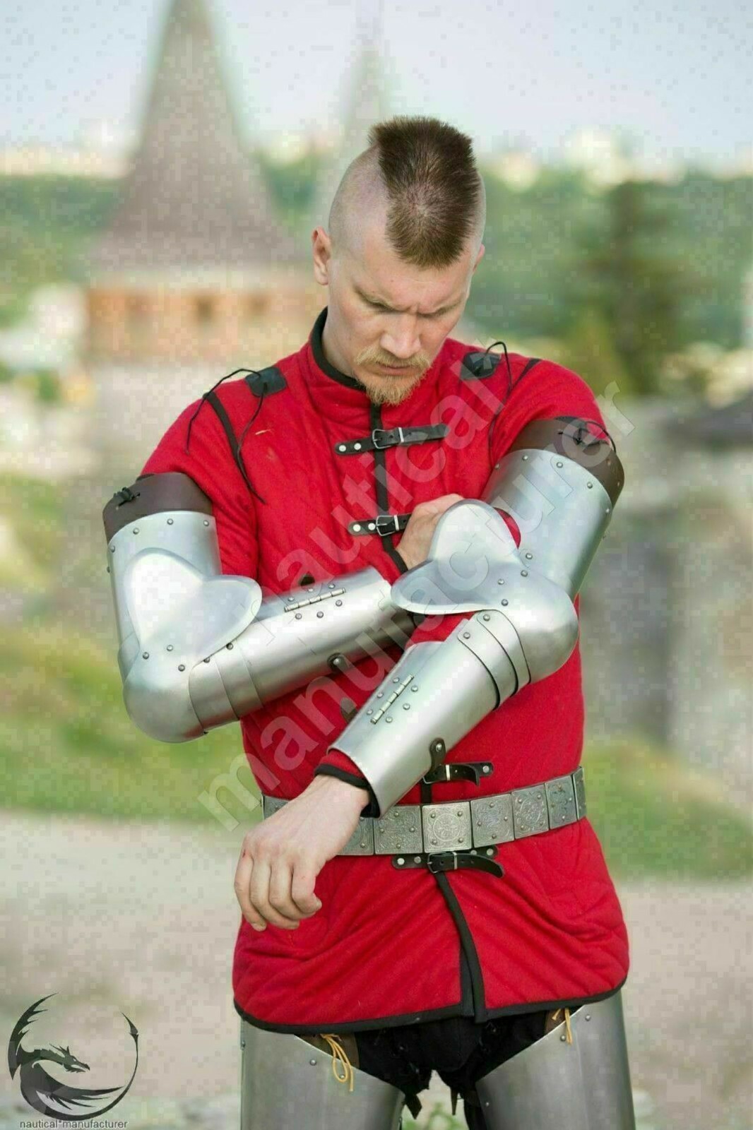 Medieval Knight Steel Combat Armor Set 18 Gauge Harness Pair