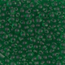 DP-146F, Matte Transparent GREEN, 10g, 3.4mm drop/fringe beads, db-131 