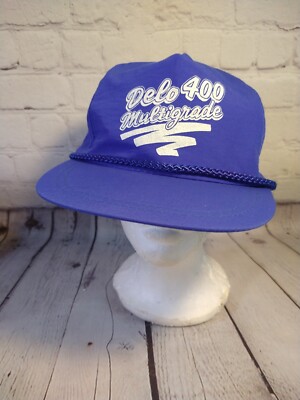 VINTAGE cobalt blue DELO 400 MULTIGRADE snap back hat - ADJUSTABLE