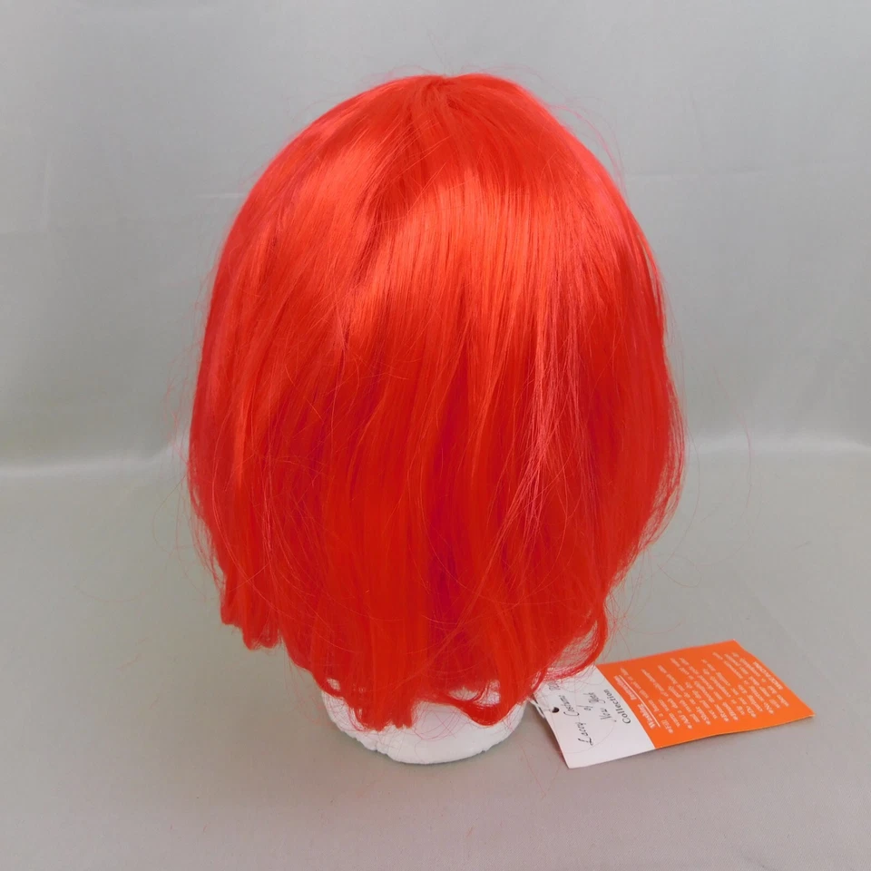 Peluca de pelo corto liso Lulu Bob con flequillo Halloween Juegos con disfraces Rojo brillante #6493 Foto 4 de 4