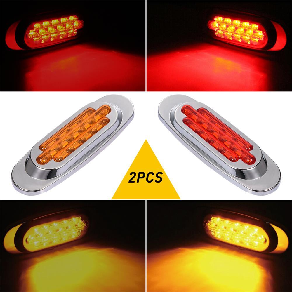 16-LED Side RV Lights Marker Truck Trailer Light Clearance Lamp Waterproof Amber