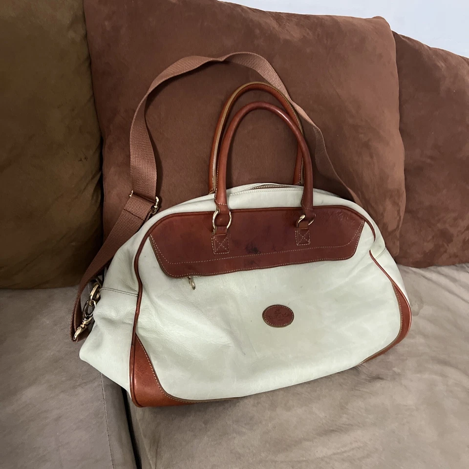 Bolso de Mano Tangaroa Terrida Marrón Cuero y Verde Grande Hecho en Italia Usado Foto 2 de 4