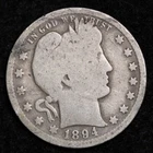 1894-O Silver Barber Quarter GOOD FREE SHIPPING