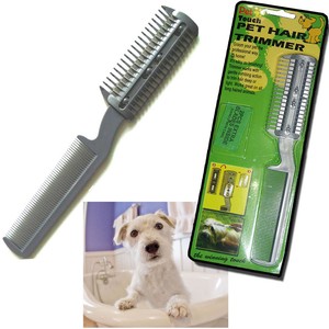 dog comb with razor