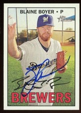 2016 Topps Heritage BLAINE BOYER Signed Card autograph auto BREWERS TWINS