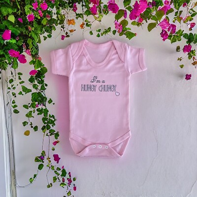 PERSONALISED baby girl pink babygrow/bodysuit vest ANY SLOGAN baby