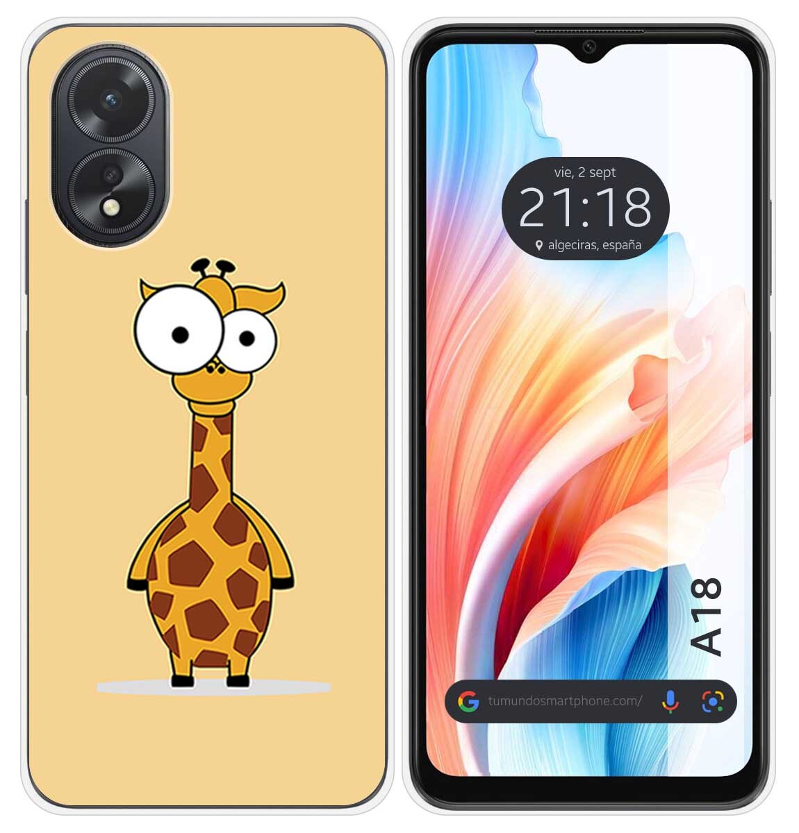 Cover Silicone per Oppo A18 Disegno Giraffa Disegni