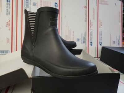 London Fog Piccadilly Rain Boots, Women's Size M, black Cute
