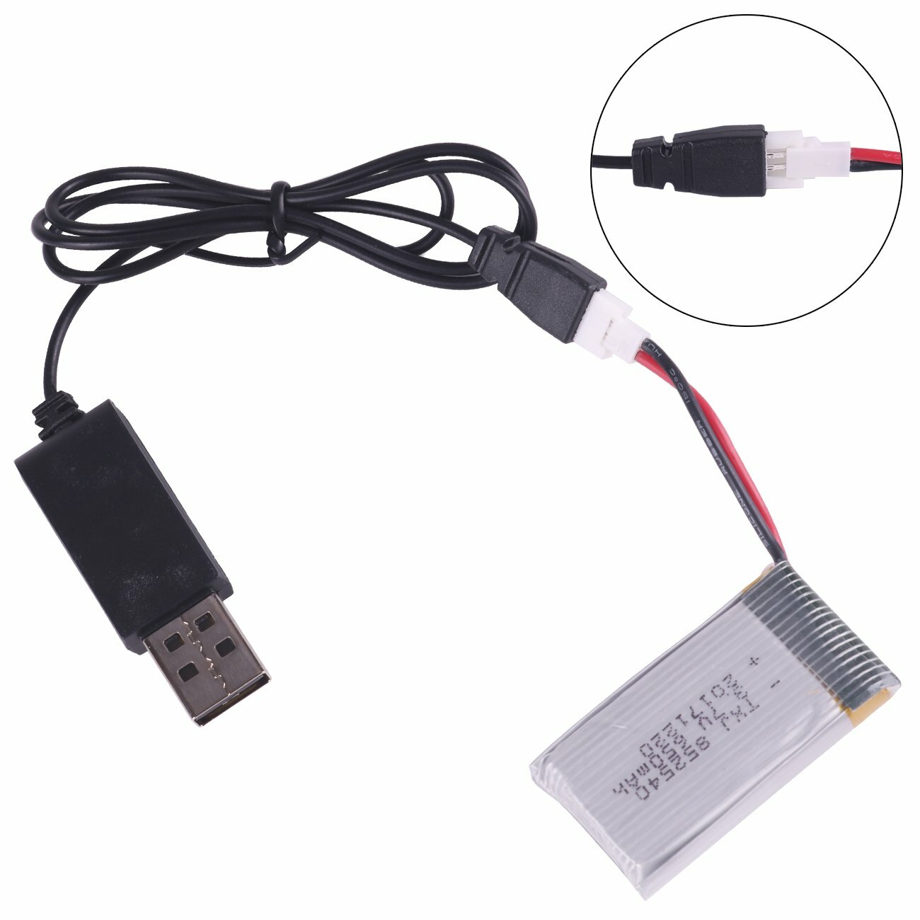 3.7V Lipo Battery 25C JST/ XH2.54 Plug with USB Charger for RC Quadcopter Drone