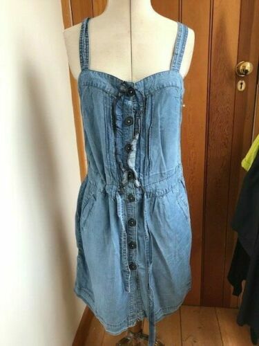 lucy and yak denim dress Lily - Denim Midi Dress in Midwash Denim