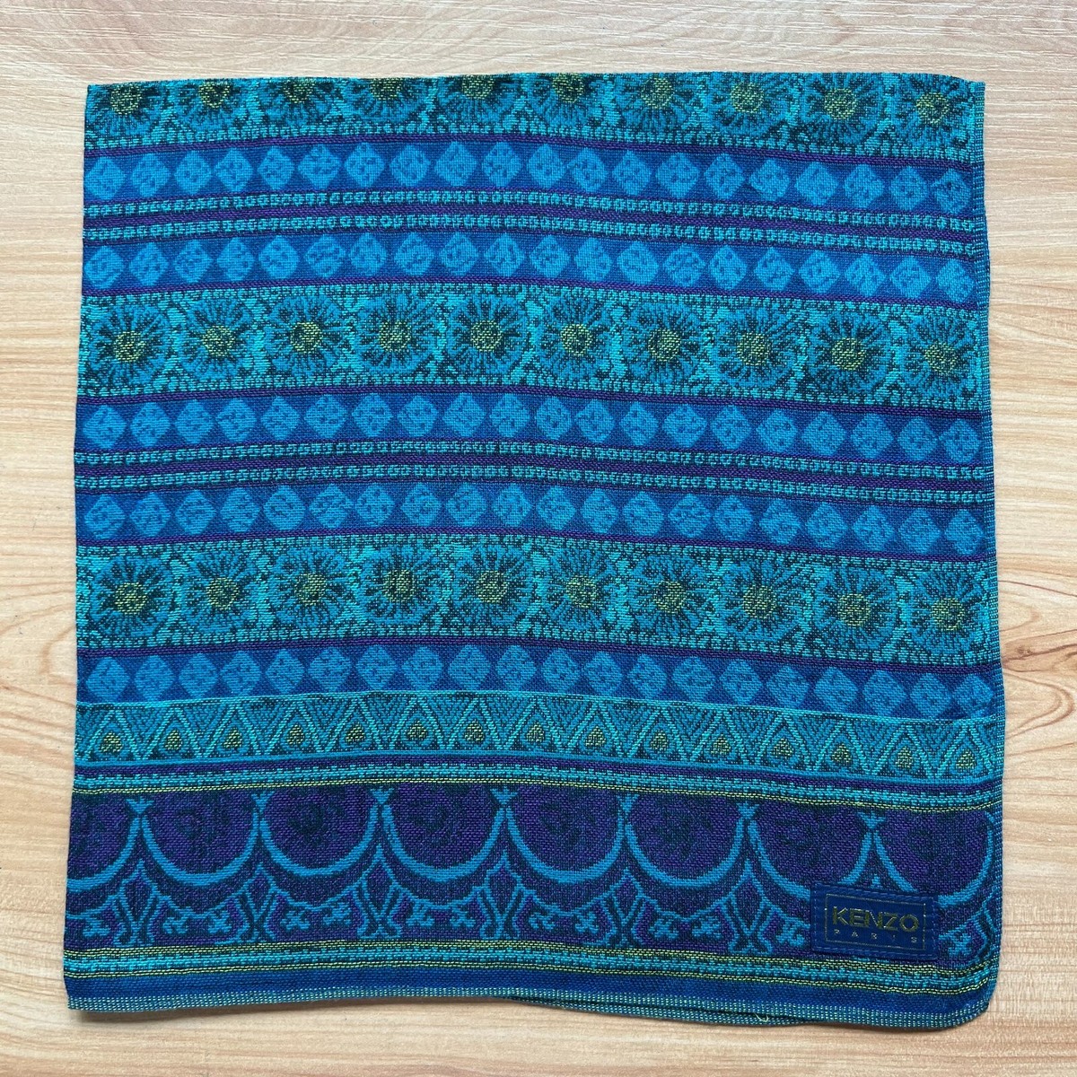 HANDKERCHIEF VINTAGE JAPAN FLORAL STRIPED MEN'S COTTON POCKET