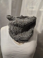 New Handmade Crocheted Gray Cowl Tube Neck Scarf  Tube Scarf Neck warmer