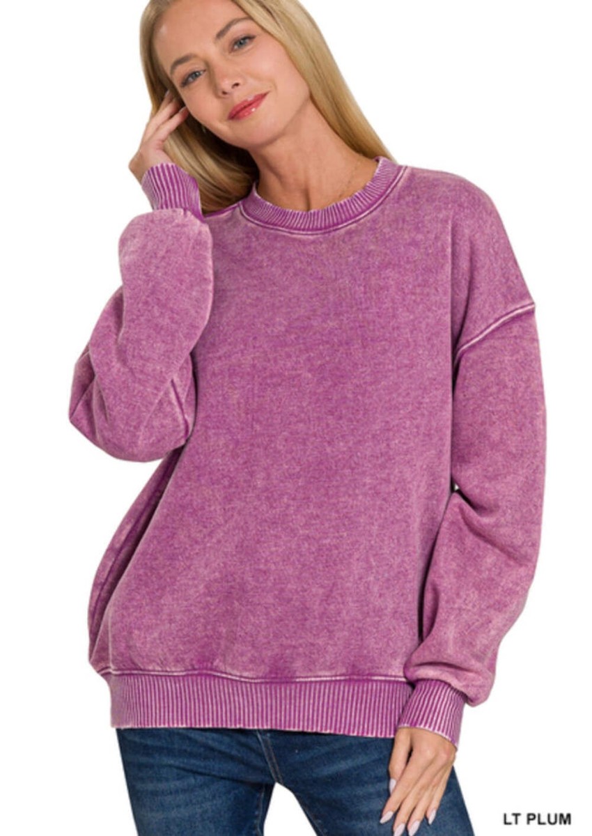 Acid Wash Sweatshirt-Zenana | eBay