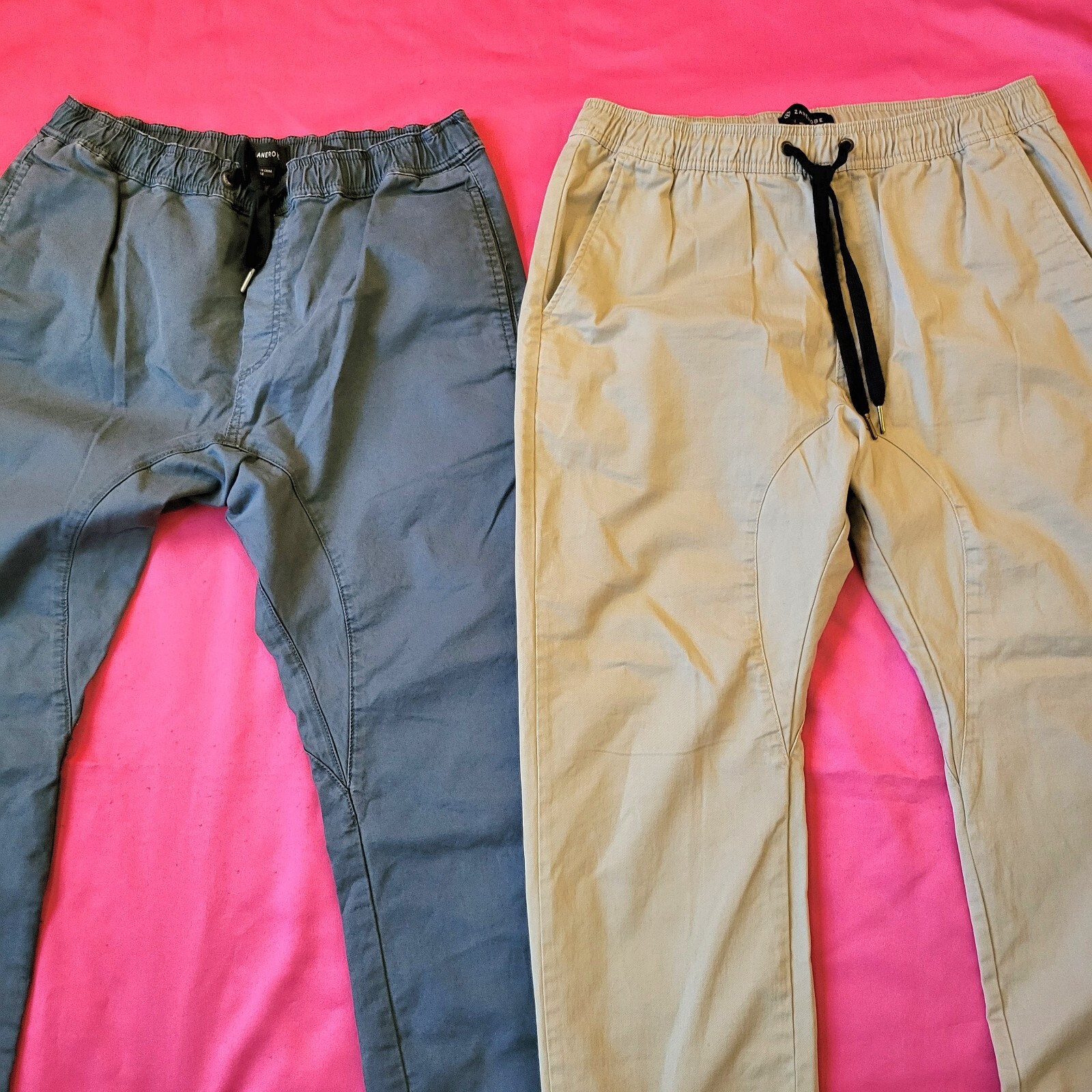 Lot Pair Of Men's Zanerobe Classic Athletic Khaki Jogger Pants Size 34