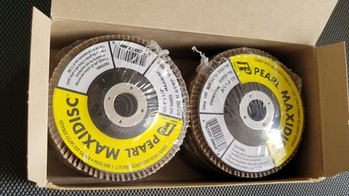 (Box of 10) Pearl Abrasives Maxidisc #4060 4"x5/8", Grit A60, A/O NEW - Picture 2 of 4