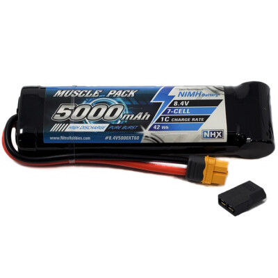 NHX Muscle Pack 8.4V 5000mAh 7-Cell Nimh Battery w/ Traxxas Adapter