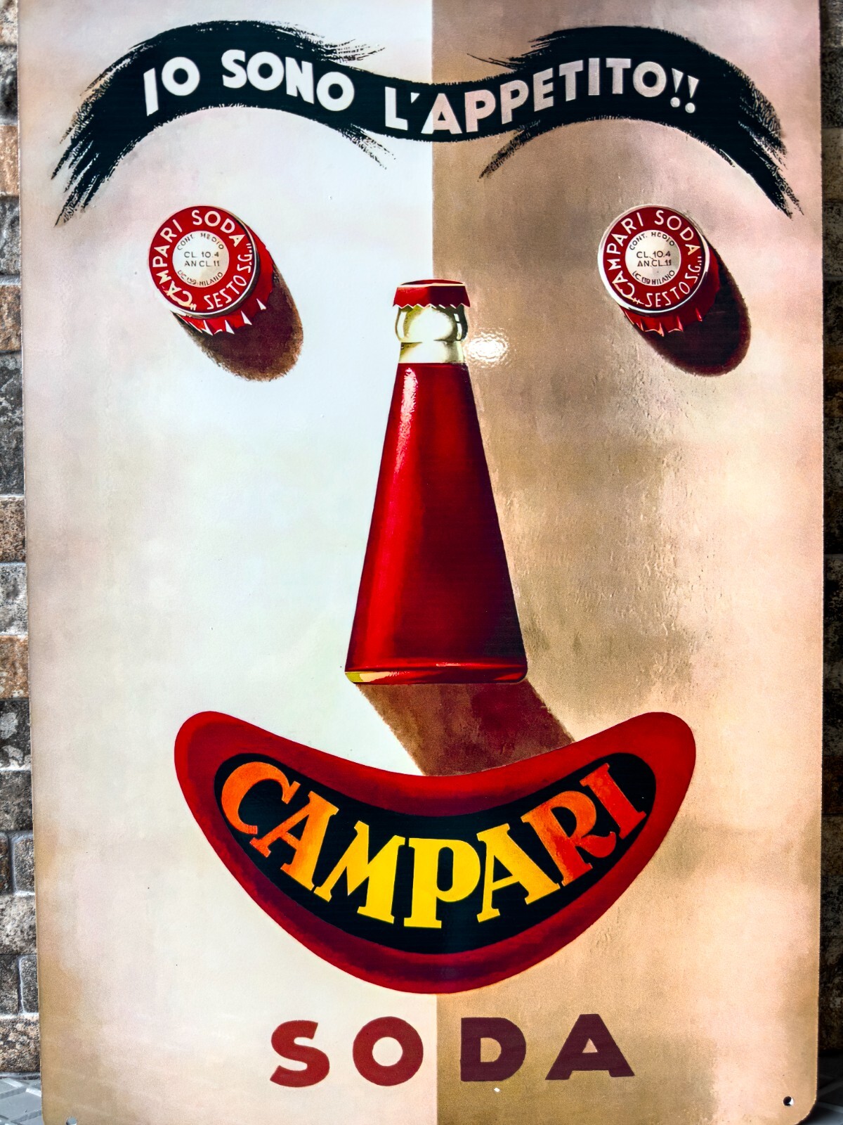 Vintage CORDIAL CAMPARI SODA  Heavy Metal Sign 24"x16" (60x40 cm)