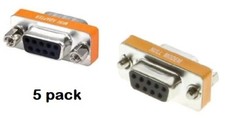 5-PACK Null Modem DB9 Female / Female mini gender changer