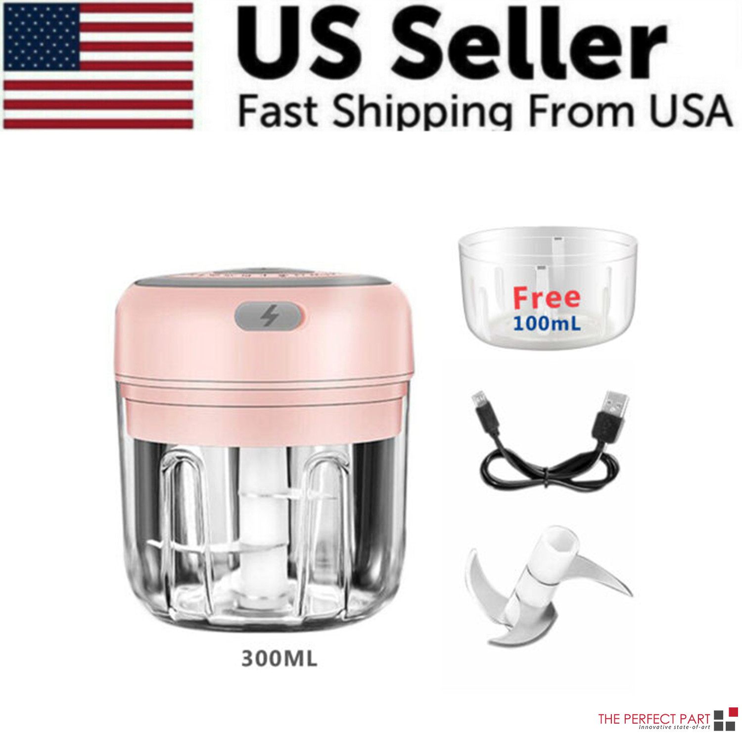 Electric 300ML Garlic Press Chopper Chili Onion Fruits Meat 