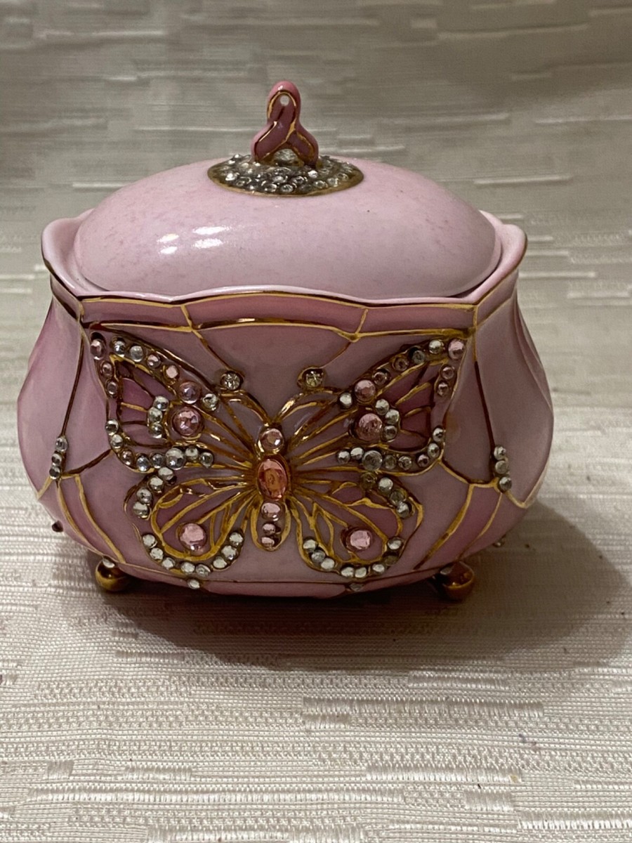 Breast Cancer Awareness Porcelain Music Box Ardleigh Elliott Wings