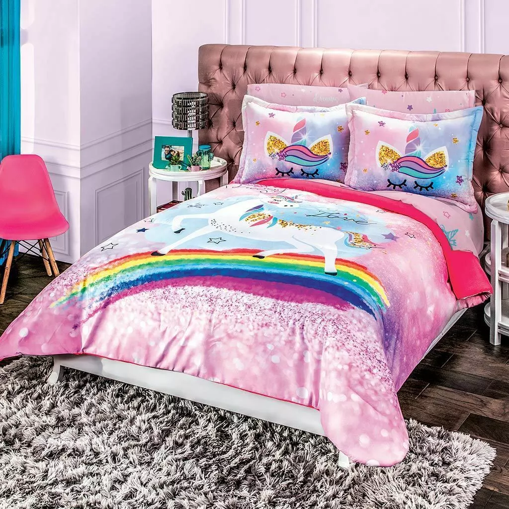 Unicorn twin comforter sale set