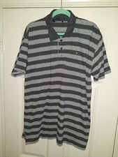 Travis Mathew Striped Short Sleeve Golf Polo Shirt Men's sz Large