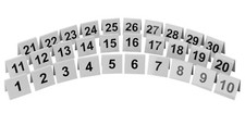 Plastic Table Numbers White Tent Shaped for Restaurant Table 2" x 2"  Sets of 10