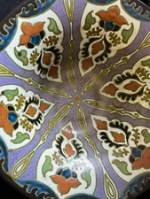 Antique pottery fruit bowl (1920) on high foot