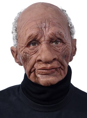 Opa Deluxe - Extrem realistische Großvater-Maske mit beweglicher Mundpartie