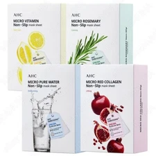 AHC Micro Vitamin/Rosemary/Pure Water/Red Collagen Non-Slip Mask Sheet 10PCS