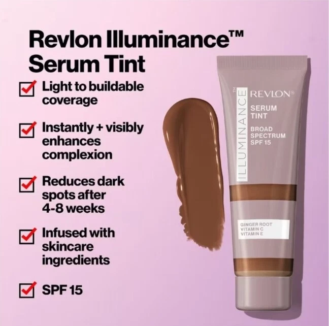 Revlon ILLUMINANCE Serum Tint SPF 15 Liquid Foundation (CHOOSE SHADE) 0.94 oz - Image 4 of 4