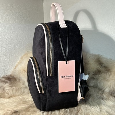 Juicy Couture Queen of Everything Backpack in Liquorice & Powder Blush NWT Juicy Couture Queen Of Everything Velour Backpack  main image 3