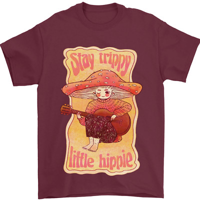 Bleib Trippy Kleiner Hippy Magische Pilz LSD Herren T-Shirt 100% Baumwolle
