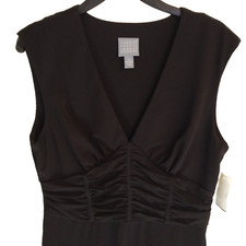 NWT $90 Sleeveless Black Dress Size 12 Womens A-Line Stretch Knit Dress Up/Down 