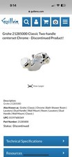 GROHE 21285 000 Classic Centerset Less Handles Chrome