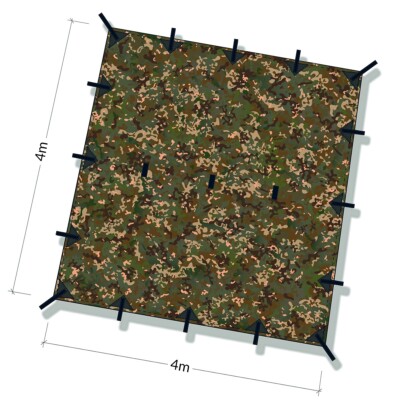 DD Tarp 4x4 - MC: Large Waterproof Portable Shelter for Group