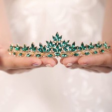 Vintage Bridal Wedding Tiara Crystal Gemstone Queen Crown for Brides Rhinesto...