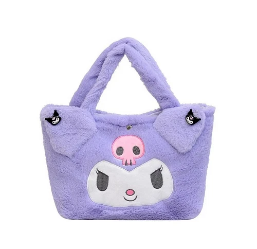 New Kuromi Chromi Purple Furry Fluffy Bag Tote Medium Play Fun Shopping