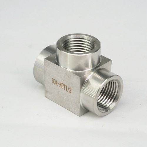 4000 PSI 1/8"" 1/4"" 1/2"" 3/4"" 1"" NPT BSP Buchse T-Shirt 304 Edelstahl Rohr Fitting - Bild 8 von 11