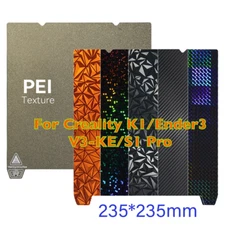 3D Printer PEI Build Plate PEY PET PEO For Creality K1/Ender3 V3-KE/S1 Pro 235mm