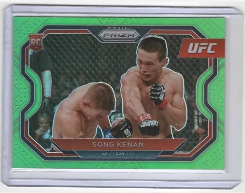 2021 Panini Prizm UFC Song Kenan RC Lime Green Prizm Rookie Card #21/75
