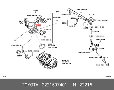 Genuine OE idle speed control valve seal, 2221597401 for TOYOTA 22215-97401