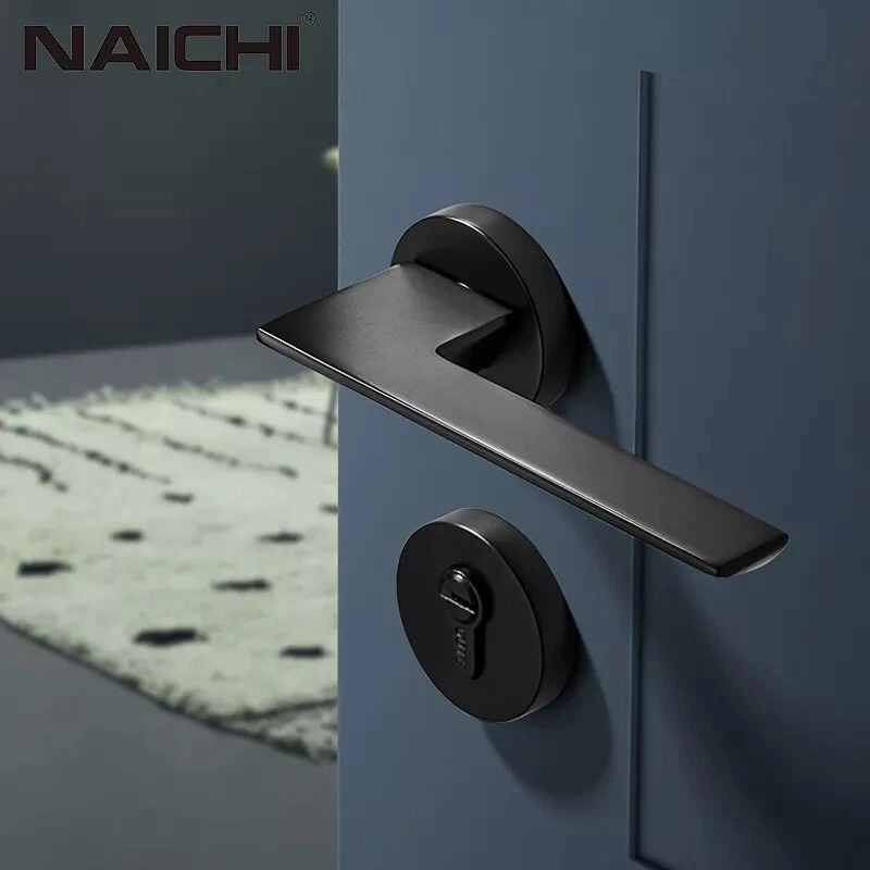 Modern interior cheap black Aluminum wood door levers handle - Image 4 of 4