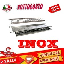 SCOLAPIATTI COLAPIATTI AD INCASSO DI 86 CM ACCIAIO INOX CON BASE VASCHETTA GOCCE