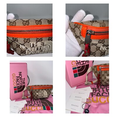 GUCCI X North Face Canvas Waist Belt Bag Beige Orange EUC | eBay GUCCI X North Face Canvas Waist Belt Bag Beige Orange EUC | eBay