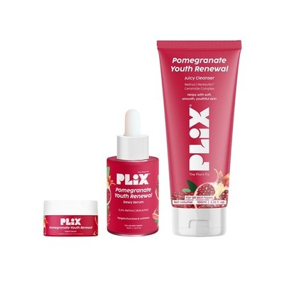 Plix Pomegranate Youth Renewal Night Care Combo with Cleanser, Cream & Serum