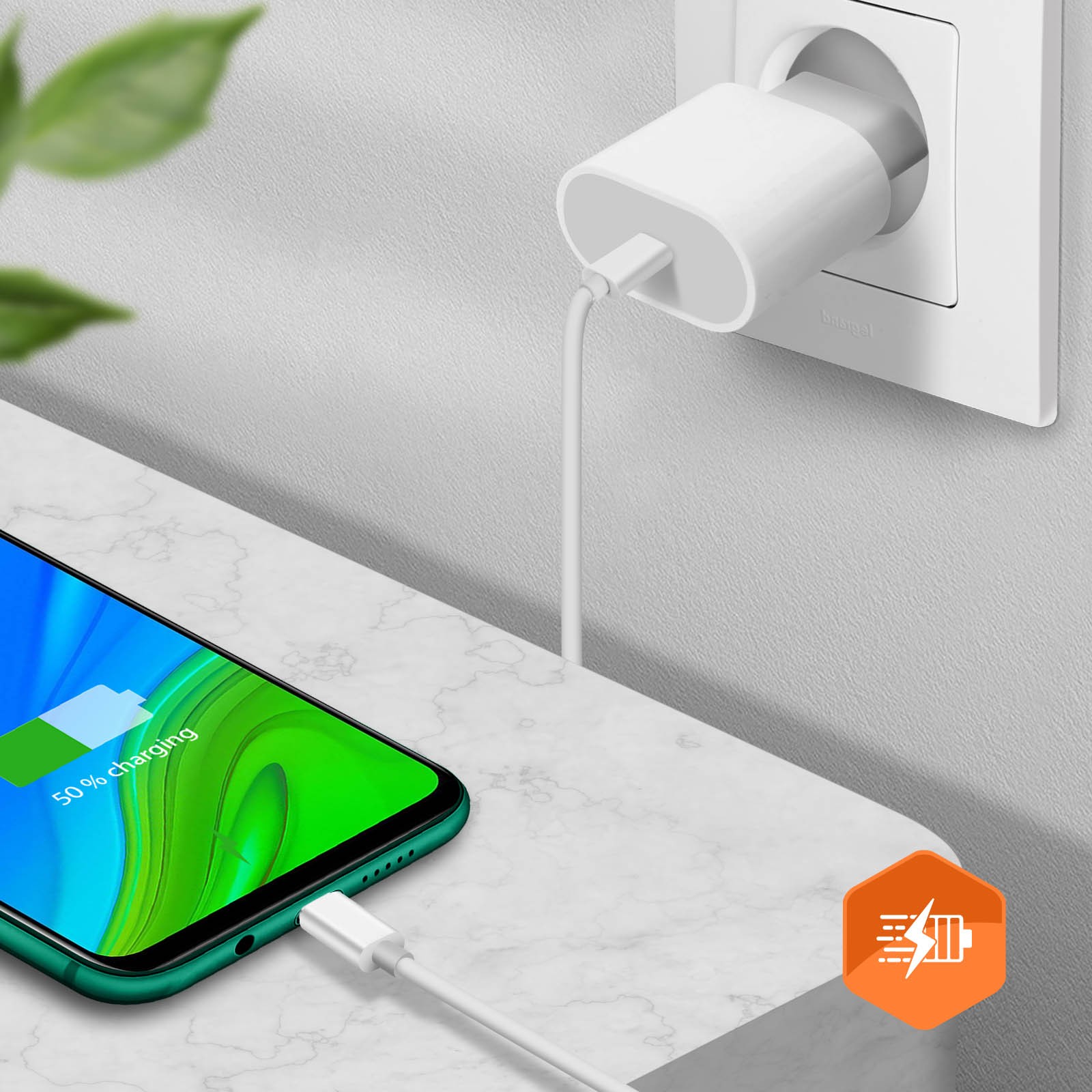 Chargeur secteur USB Type C 3A Avizar blanc pour smartphone - 4