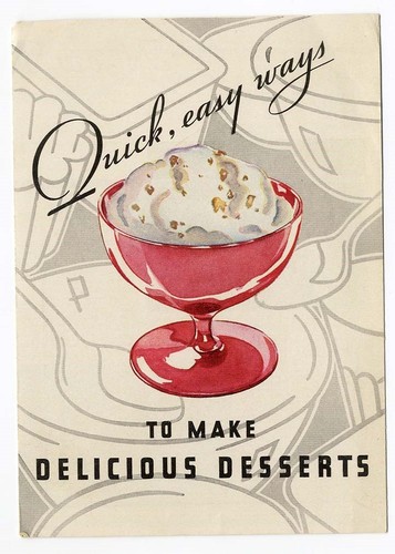 KRE-MEL Dessert Recipe Flyer c 1930s Chocolate Caramel Flavors Tri Fold Booklet