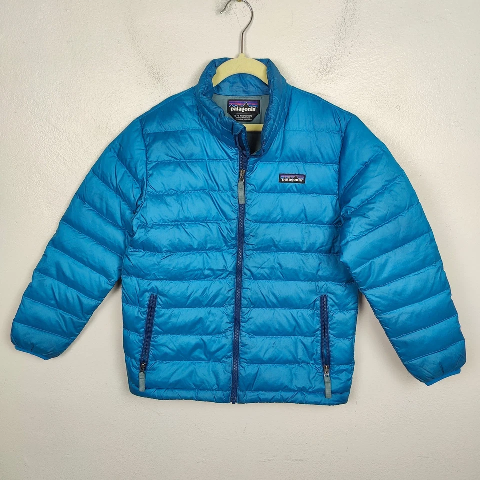 Suéter de Plumón Patagonia Niños Pequeño 7-8Y Azul Claro Cremallera Completa Chaqueta Invierno Nieve Foto 2 de 4